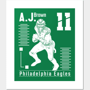 AJ Brown || White retro | Football Posters and Art